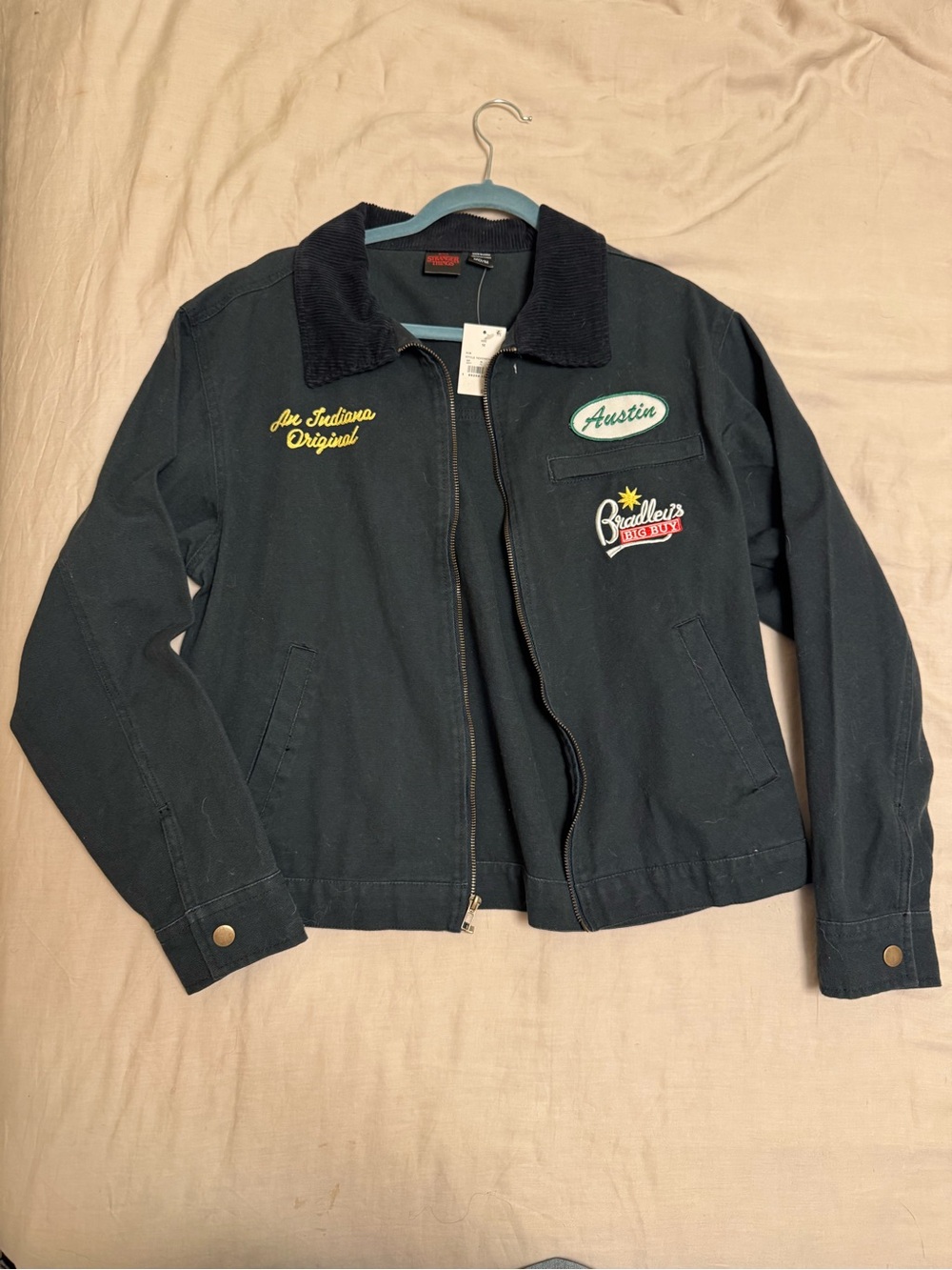 Officially licensed Stranger Things Bradley's Big Buy workwear jacket